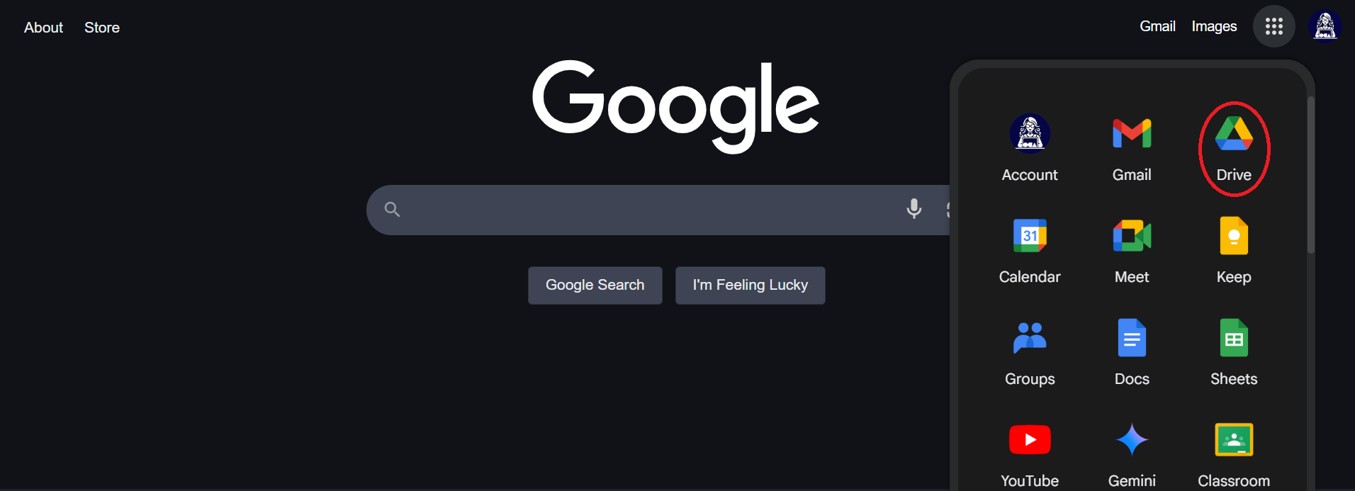 Google Drive - Applications Menu1.png